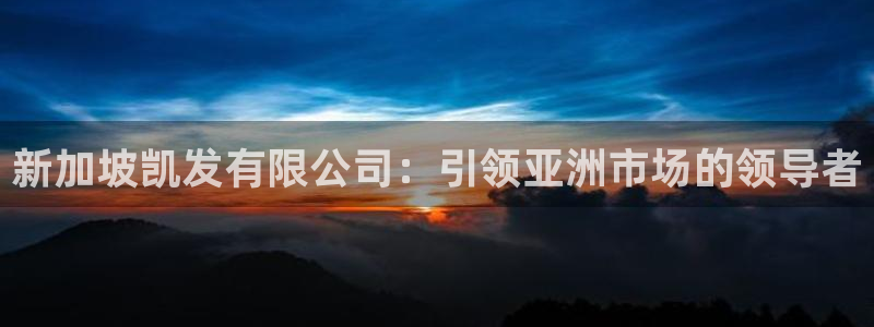 k8凯发ag天生赢家：新加坡凯发有限公司：引领亚洲市场的领导者